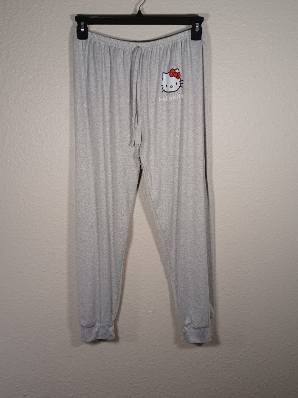 Hello Kitty Lightweight Gray Sweatpants Women's XL Drawstring Elastic Waist